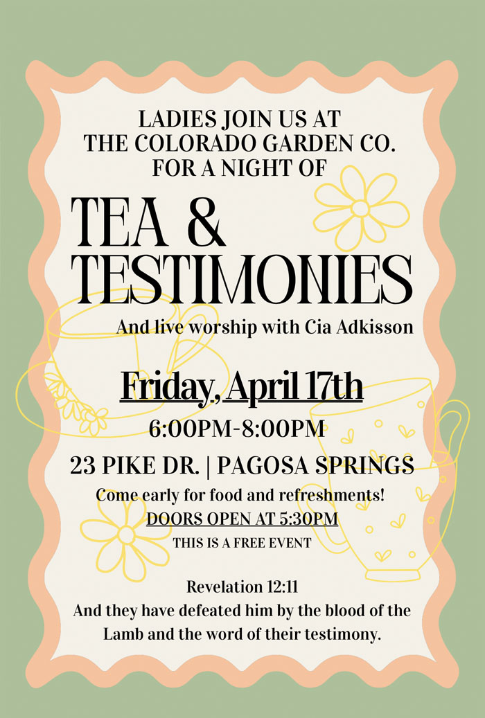 Tea & Testimonies, April 17th, 2026